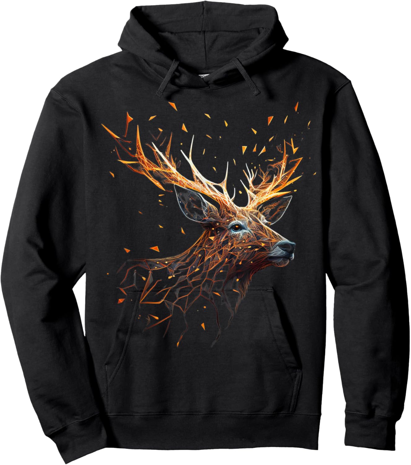 Deer Animal Motif Elk Forest Animal Print Deer Hoodie - Hoodie | Black