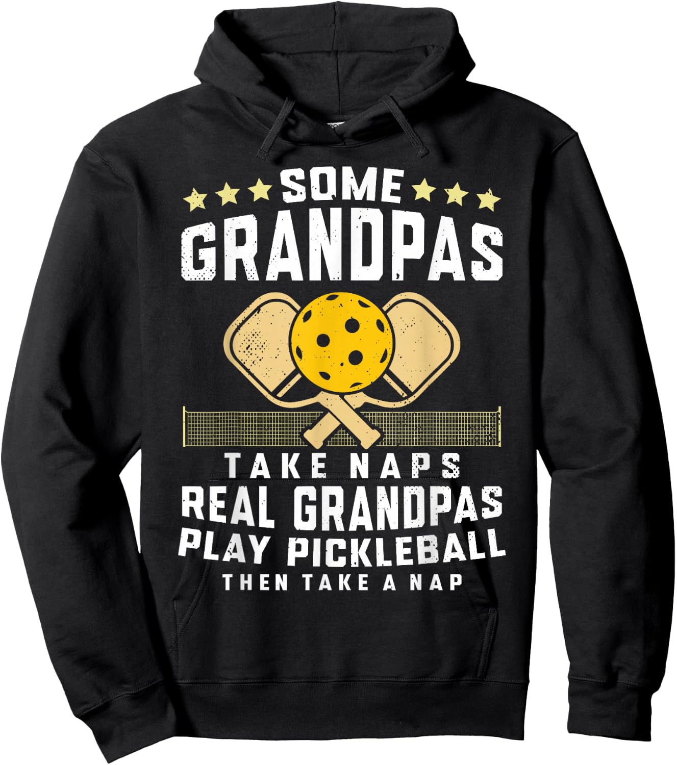 Pickleball Design Grandpa Funny Pickleball Player Hoodie - Hoodie | Black
