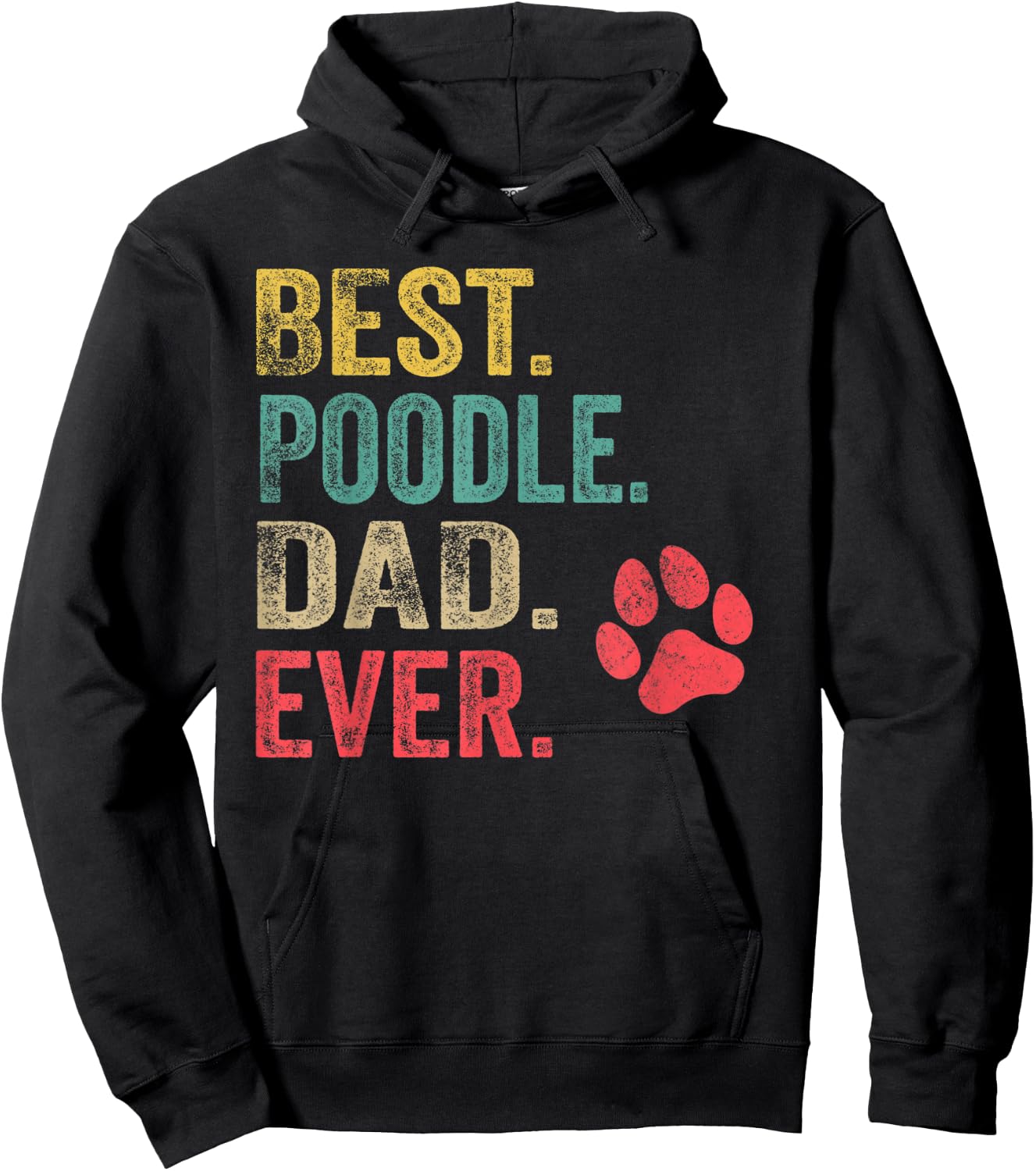 Best Poodle Dad ever Vintage Men Father Dog Lover Hoodie - Hoodie | Black
