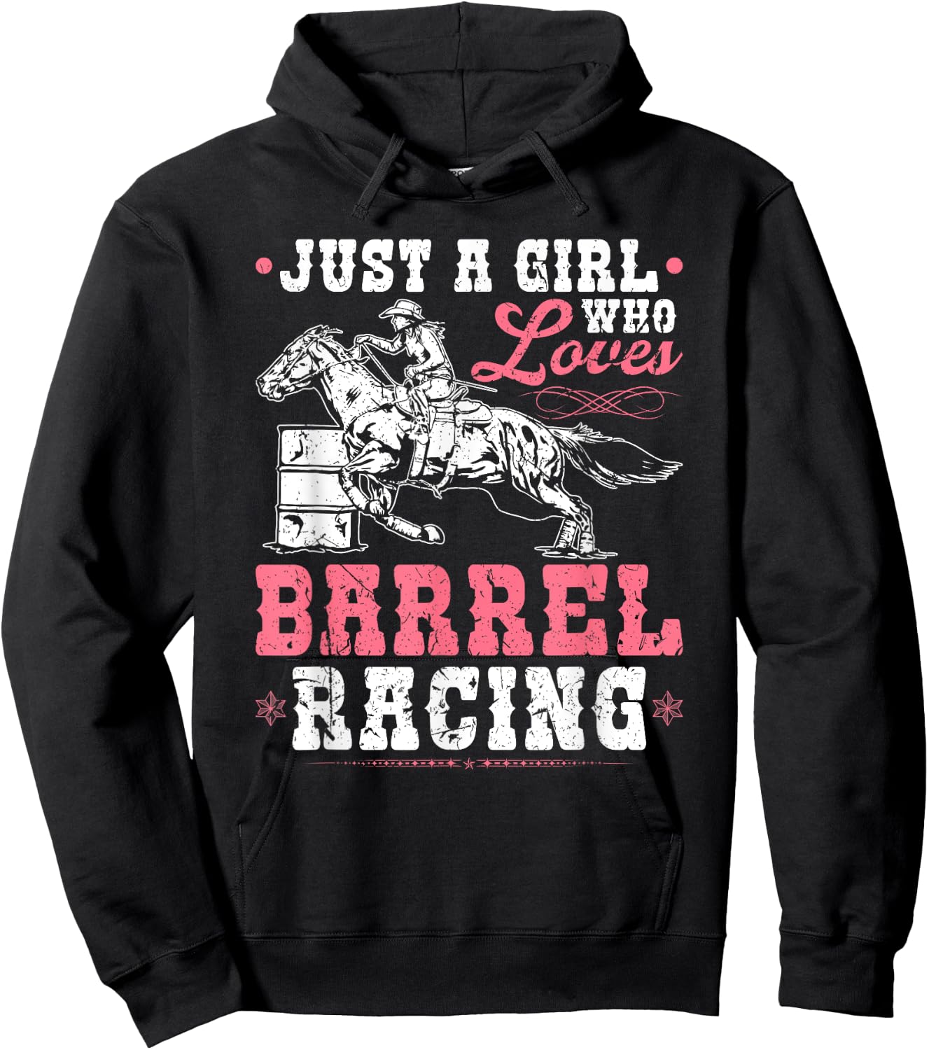 Just a Girl Who Loves Barrel Racing Cowgirl Rodeo Hoodie - Hoodie | Black