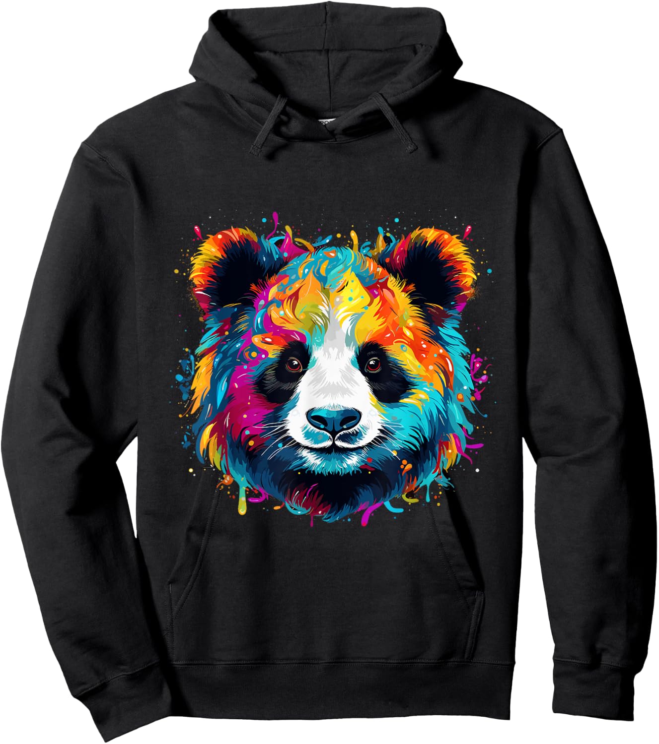 Rainbow Panda Head Brilliant Unleashed Cute Panda Hoodie - Hoodie | Black