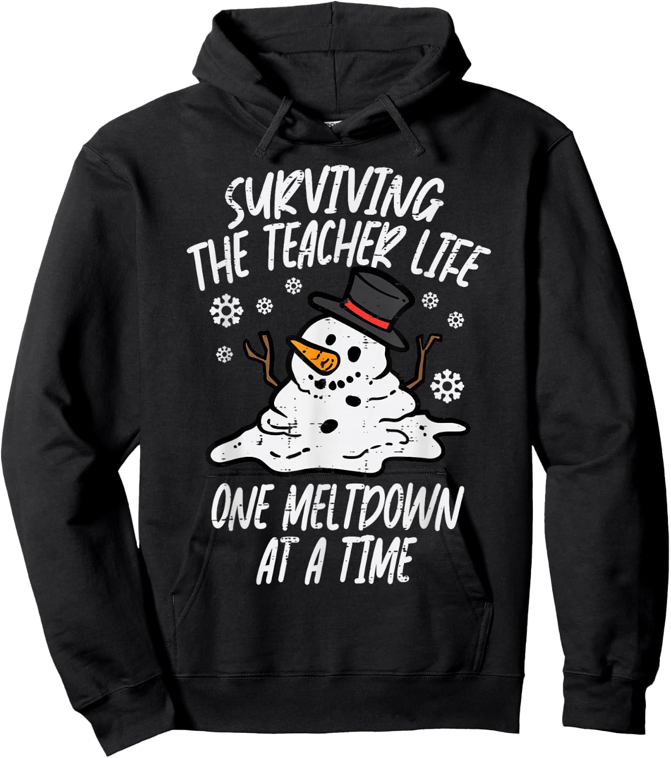 Christmas Surviving Teacher Life Meltdown Xmas Women Men Hoodie - Hoodie | Black