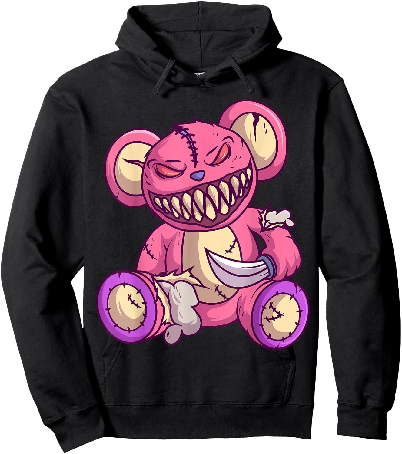 Kawaii Pastel Goth Teddy Bear Gothic Occult Voodoo Halloween Hoodie - Hoodie | Black