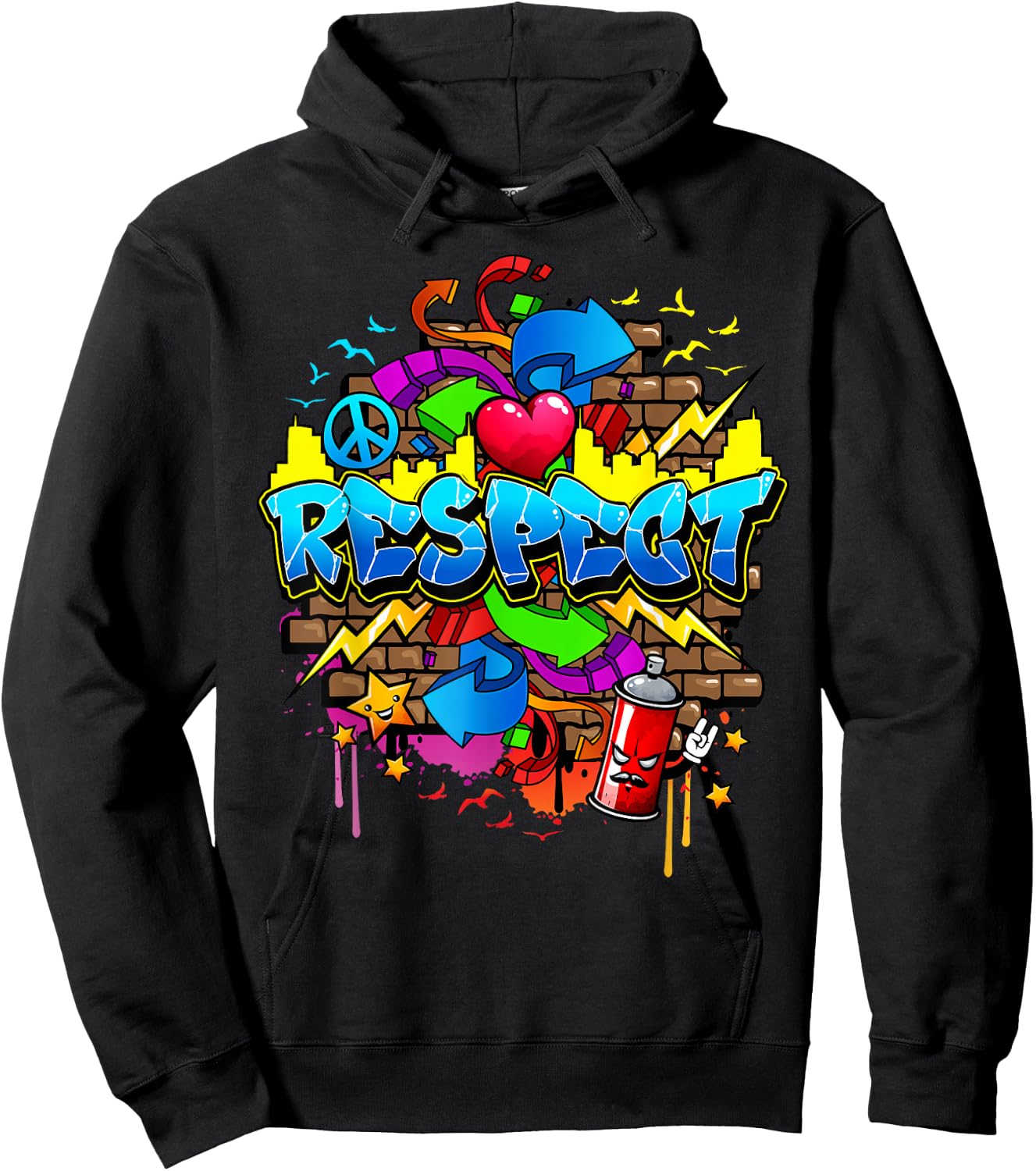Urban - Respect Graffiti Graphic Hoodie - Hoodie | Black