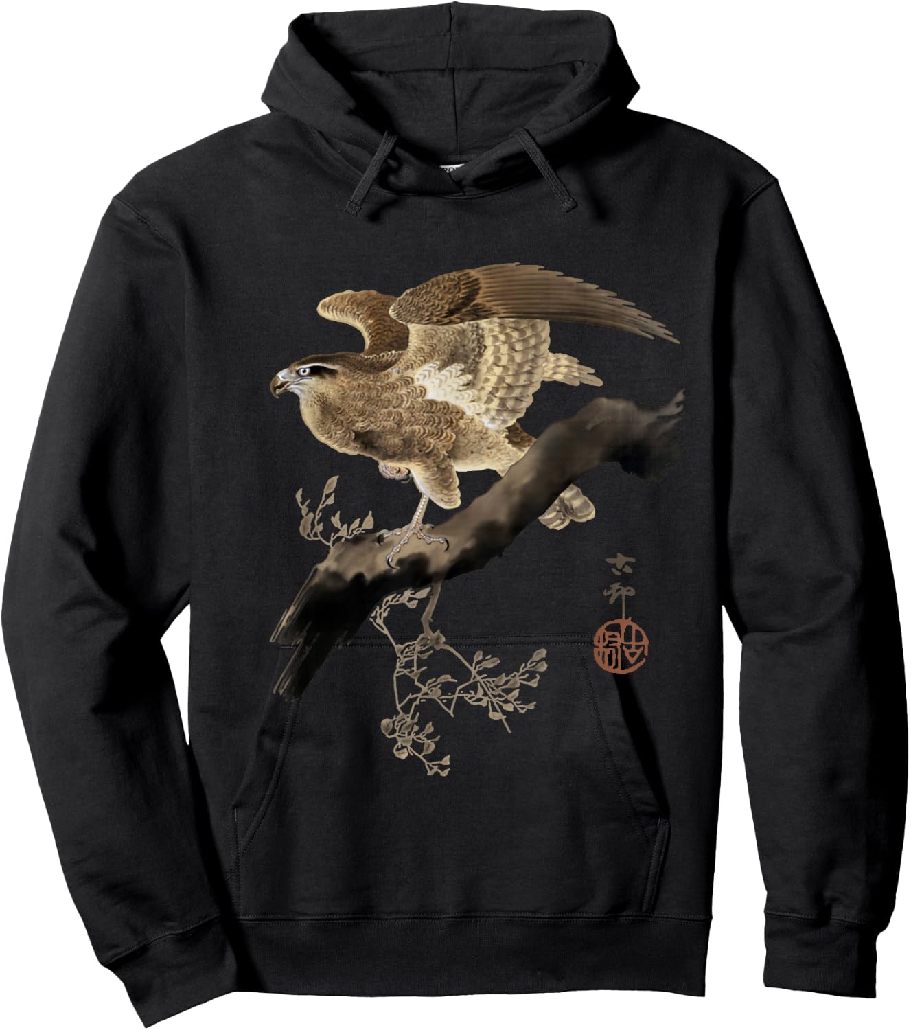 Japanese Falcon Bird of Prey Hunting Bird Falconry Japan Art Hoodie - Hoodie | Black