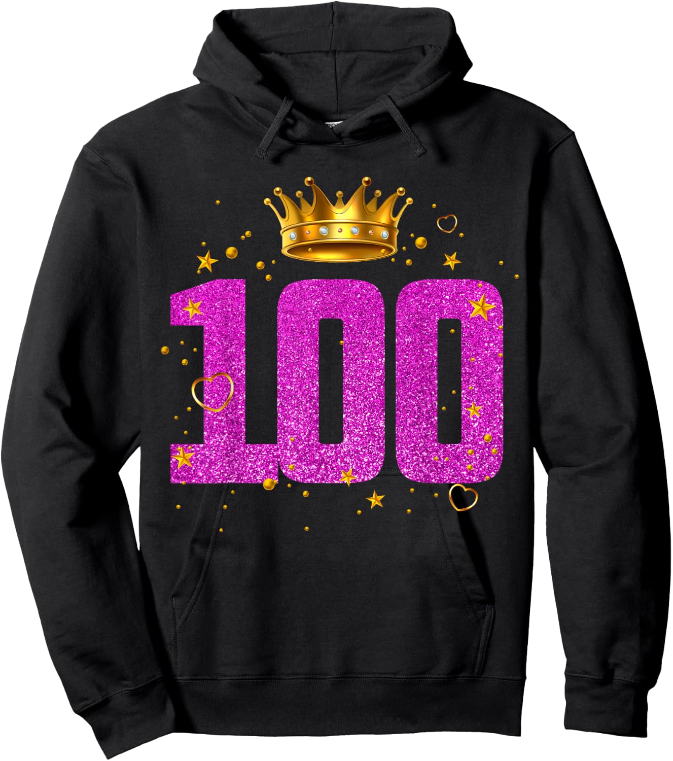 100 Year Old Birthday Crown 100th B-Day Crew Party Friends Hoodie - Hoodie | Black