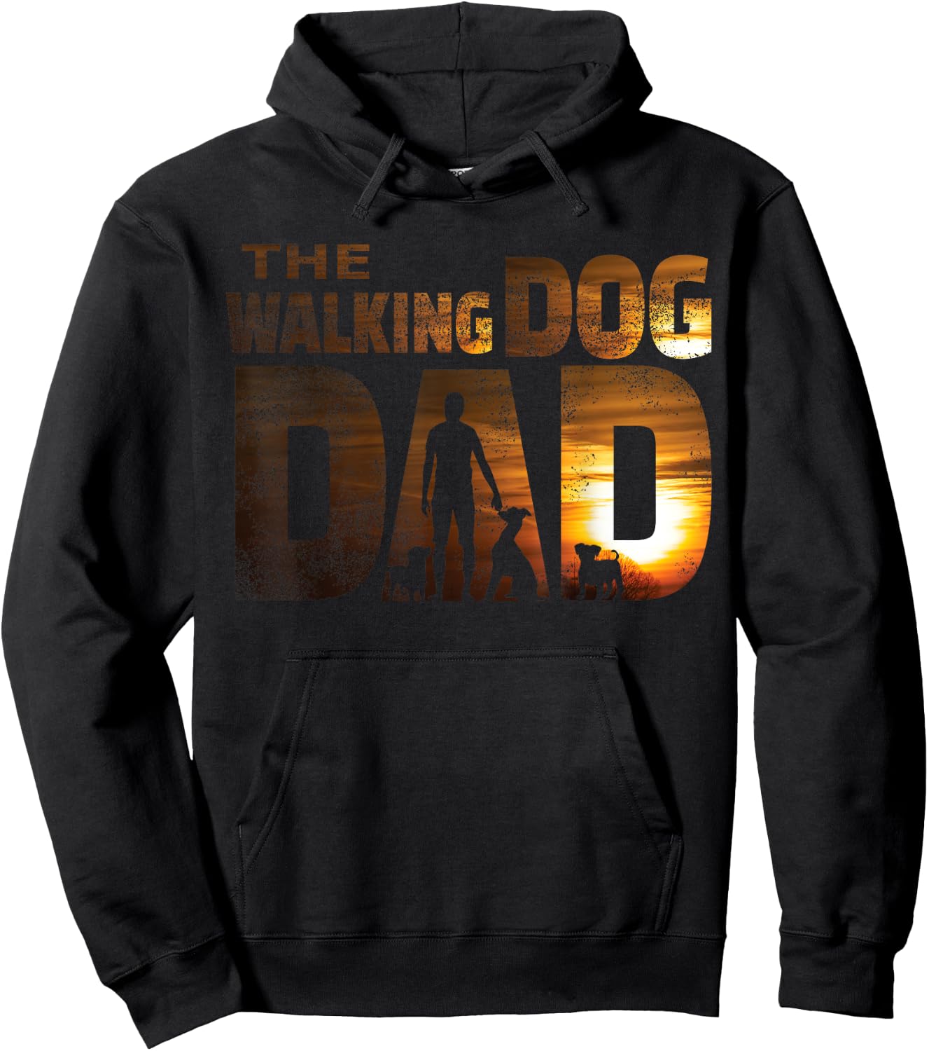 The Walking Dad Design as a dog holder Women Hoodie - Hoodie | Black