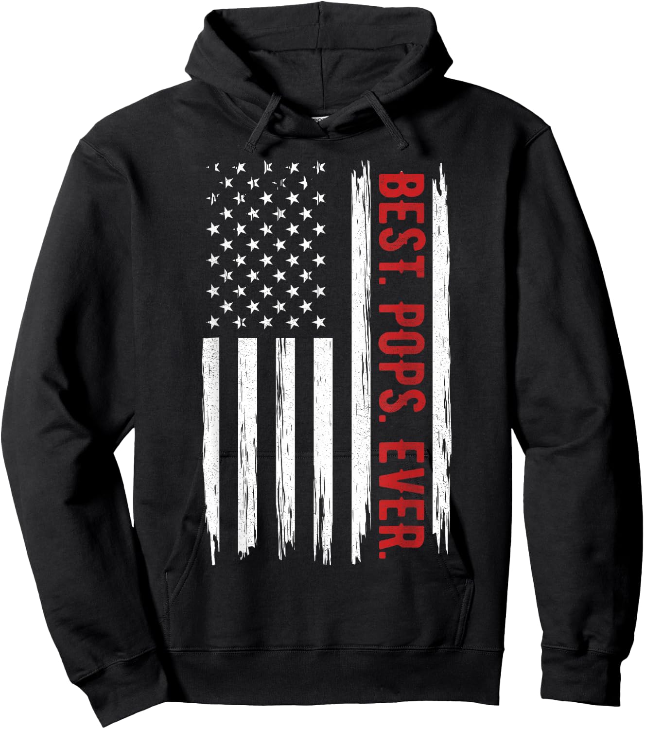 Best Pops Ever With US American Flag Gift Father's Day Hoodie - Hoodie | Black