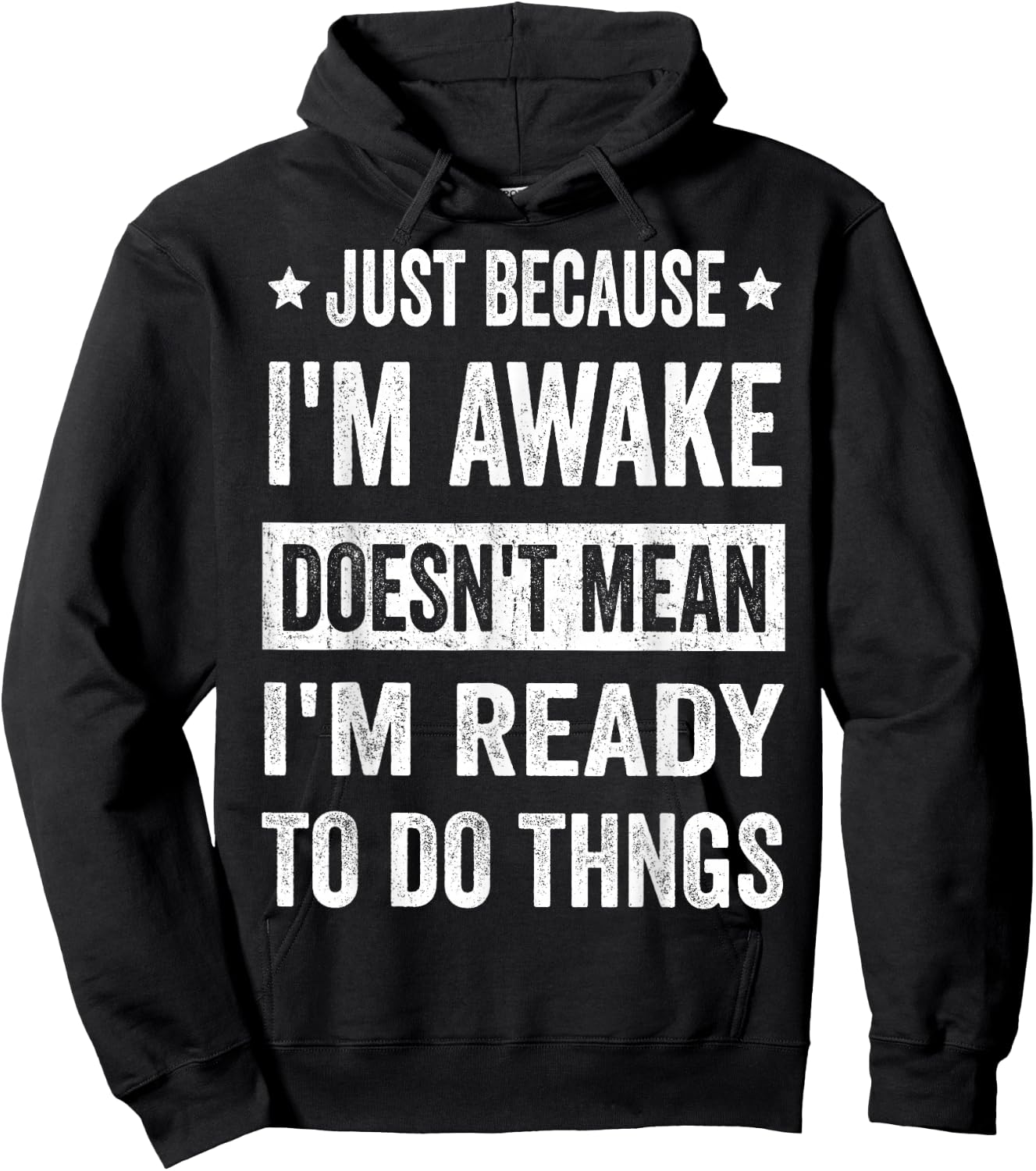 Just Because I'm Awake Funny for Tweens and Teens Hoodie - Hoodie | Black