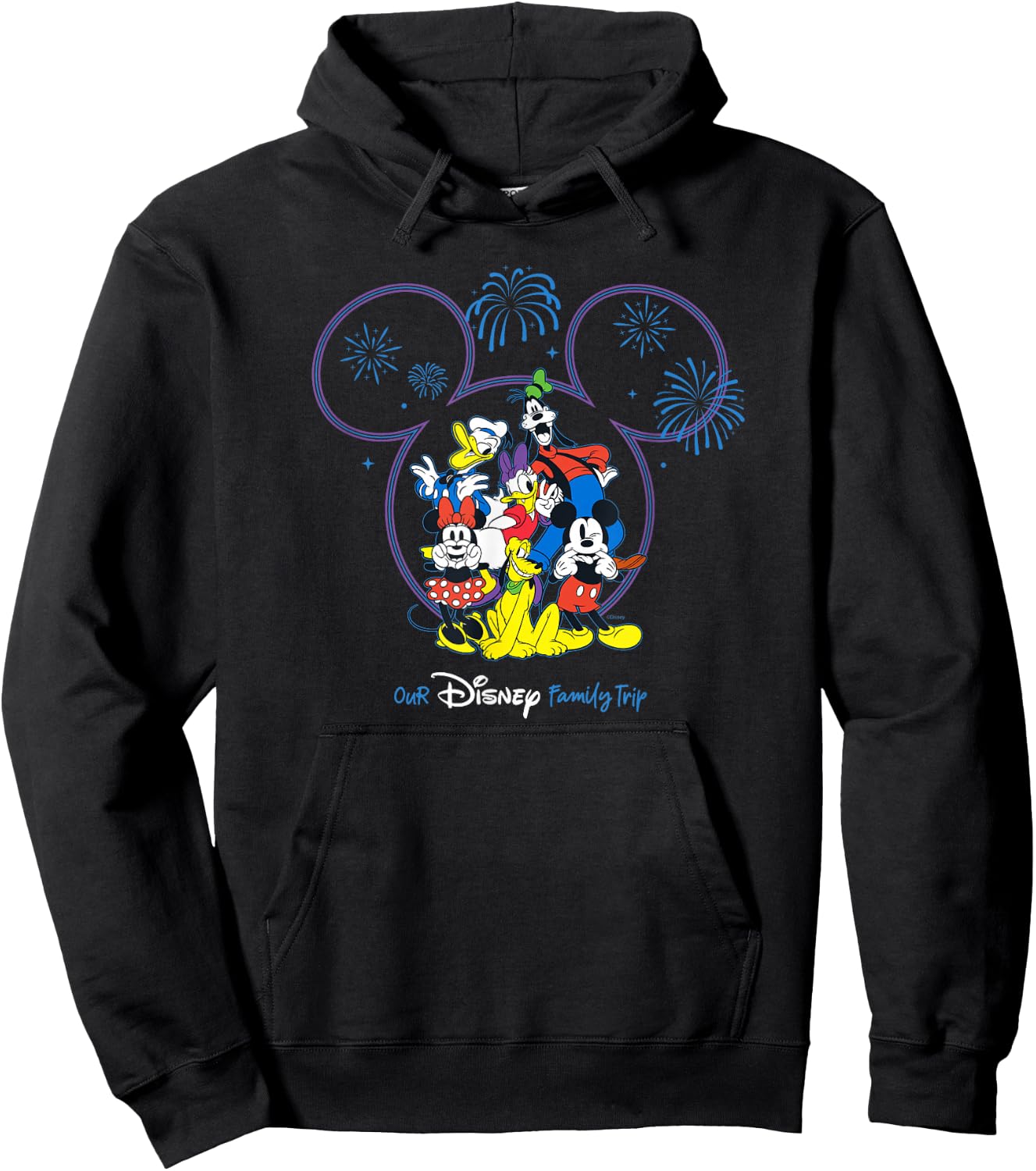 Disney Mickey and Friends Fireworks Our Disney Family Trip Hoodie - Hoodie | Black