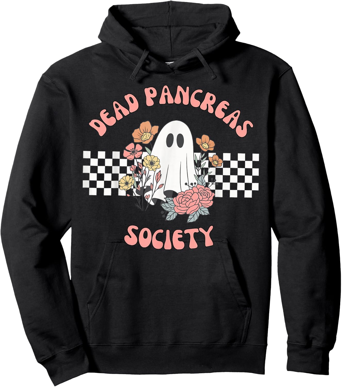 Dead Pancreas Society Funny Ghost Diabetes Awareness Hoodie - Hoodie | Black
