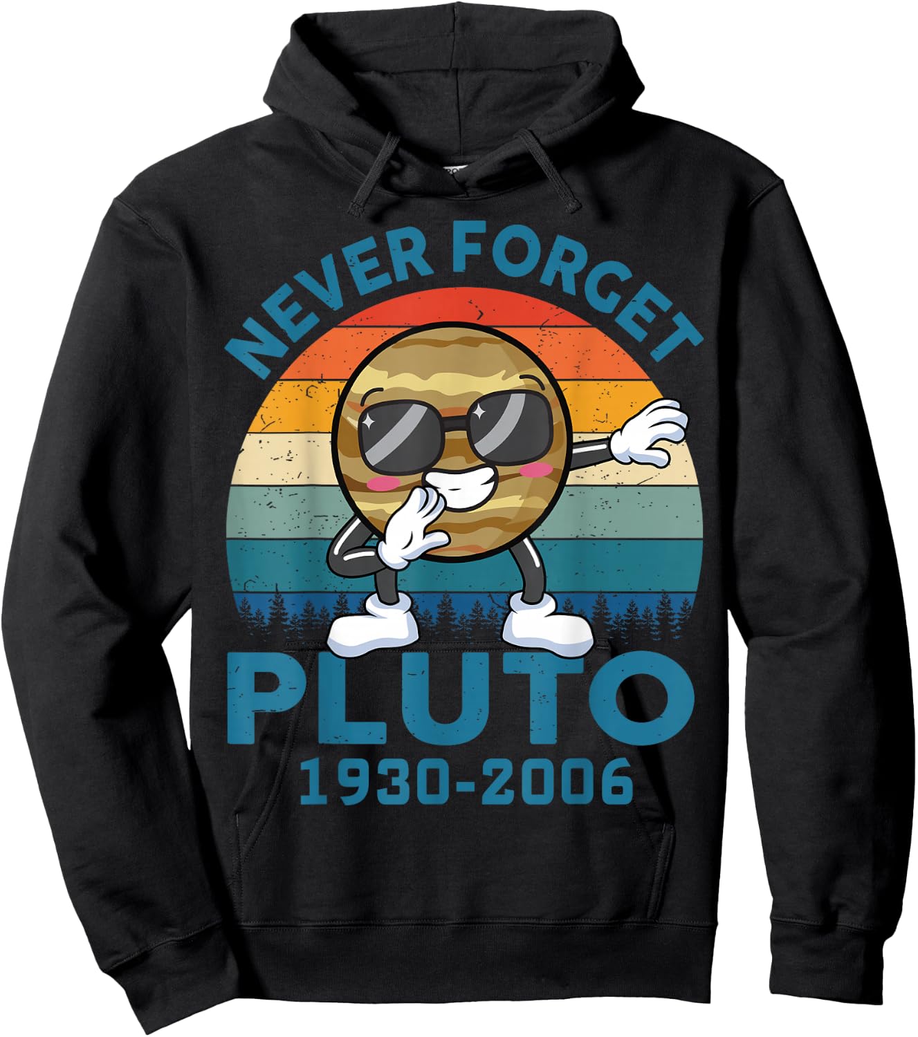 Kids Pluto Never Forget 1930 - 2006 Astronomy Space Science Hoodie - Hoodie | Black