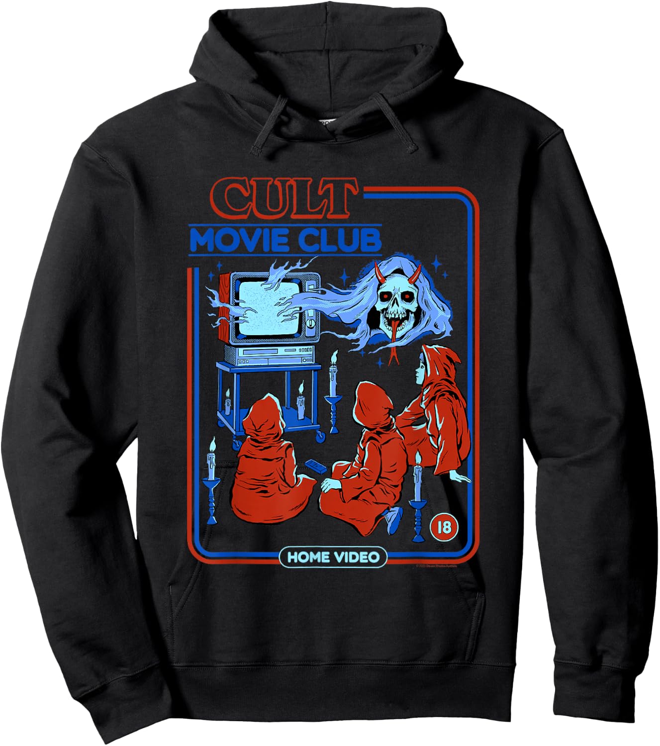 Steven Rhodes Cult Movie Club Home Video Retro Dark Humor Hoodie - Hoodie | Black