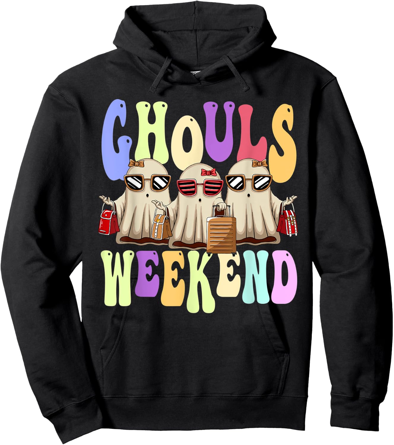 Ghouls Weekend Women Spooky Ghost Halloween Girls Trip Hoodie - Hoodie | Black