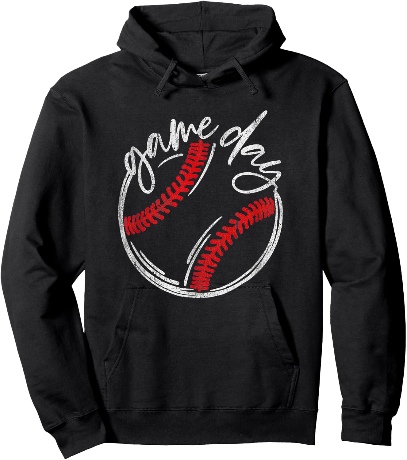 Game Day Baseball Funny Baseball Lovers Softball Life Mom Hoodie - Hoodie | Black