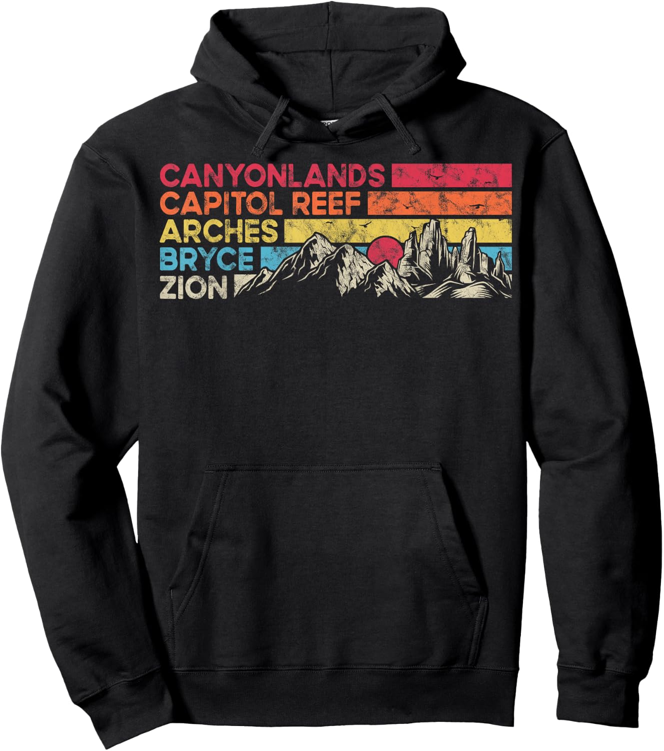 Vintage utah national parks Moab utah mighty five souvenir Hoodie - Hoodie | Black