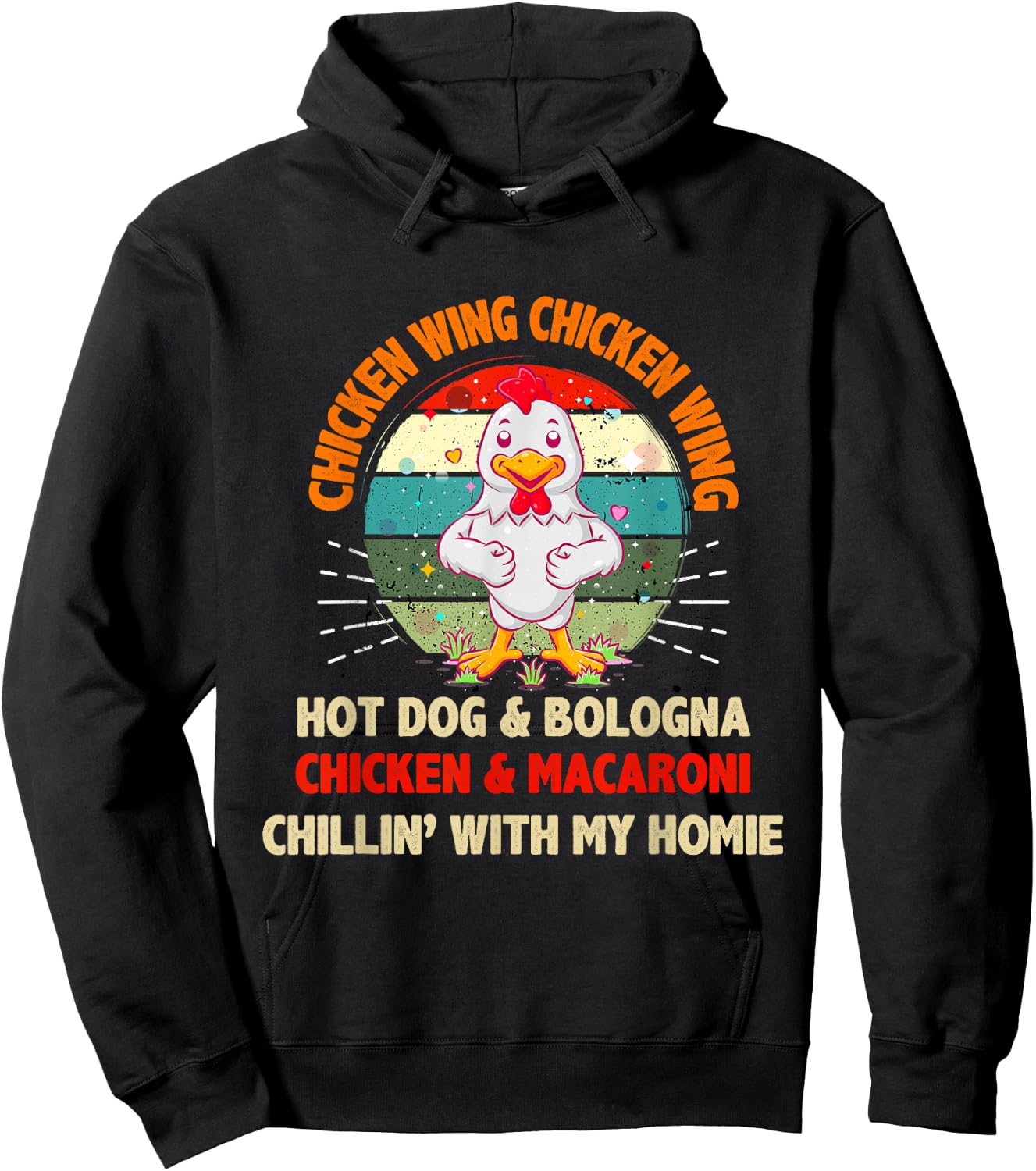 Kids Chicken Wing Chicken Wing Hot Dog and Bologna Toddlers Hoodie - Hoodie | Black