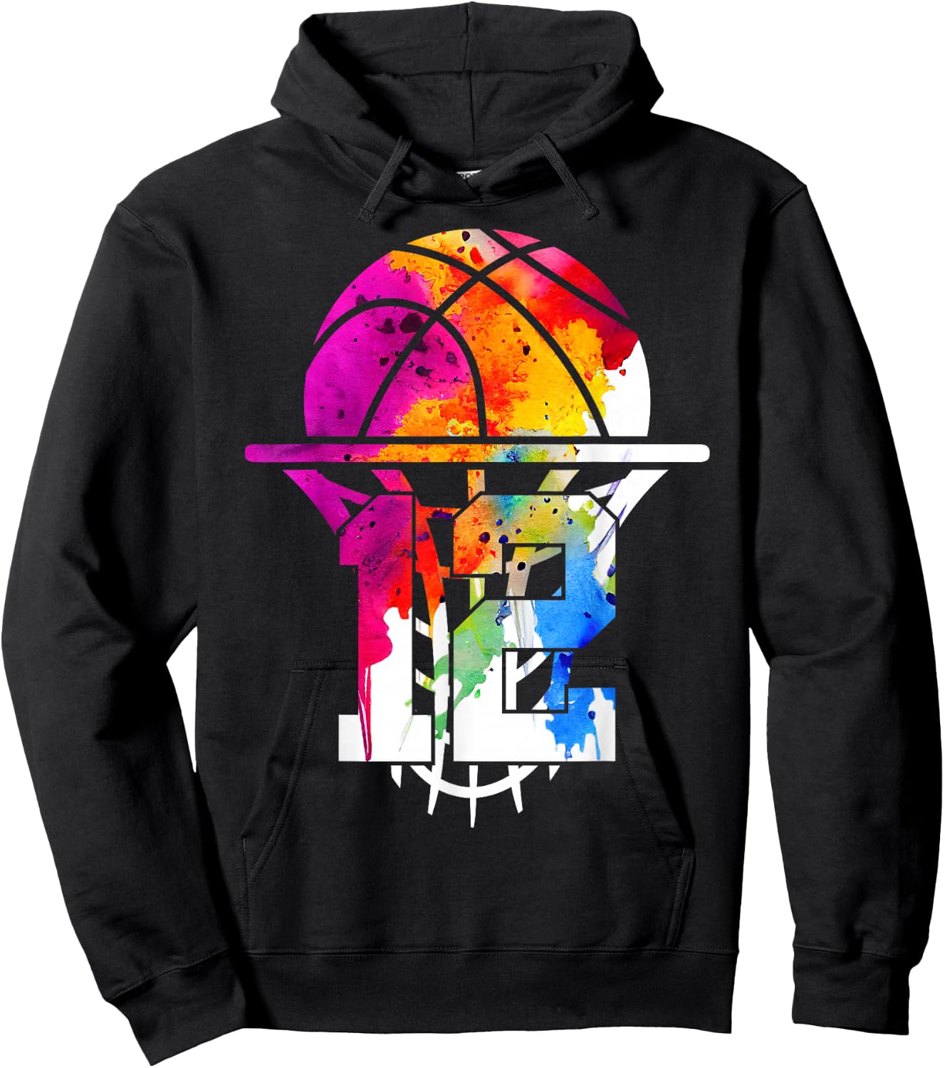 12 Years Basketball 12th Birthday Hoodie - Hoodie | Black