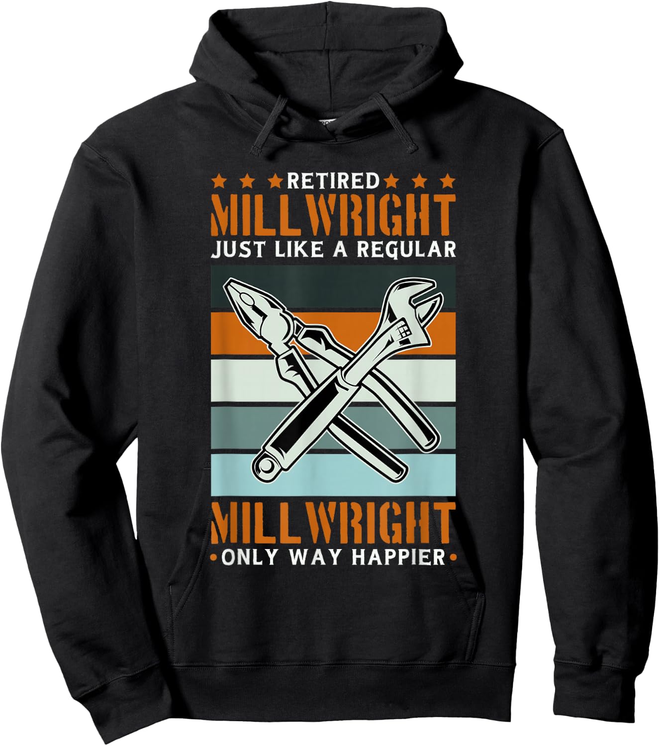 Retired Millwright for Millwright Machinist Mill Retirement Hoodie - Hoodie | Black