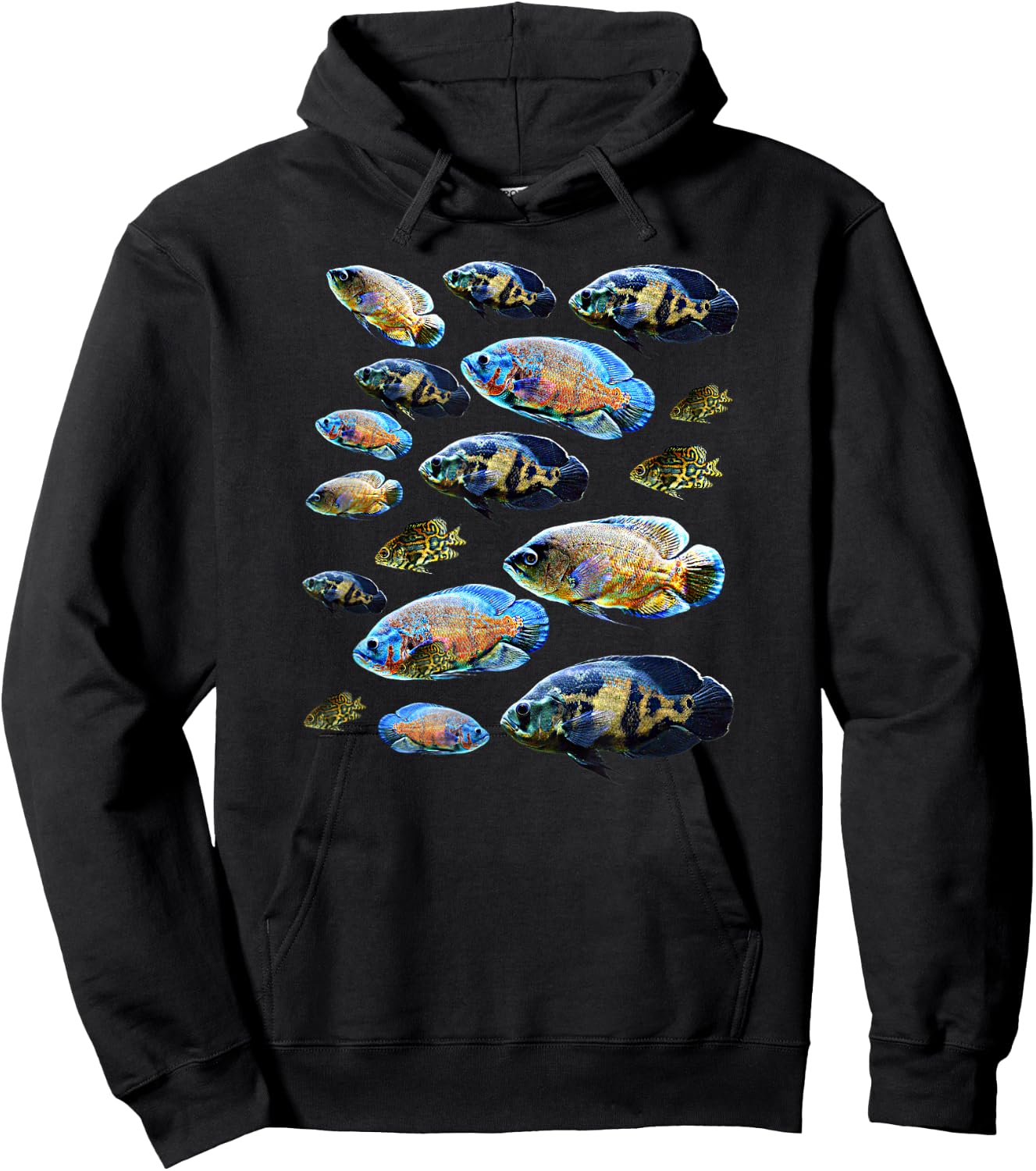 Tiger Oscar Cichlid Fish Hoodie - Hoodie | Black
