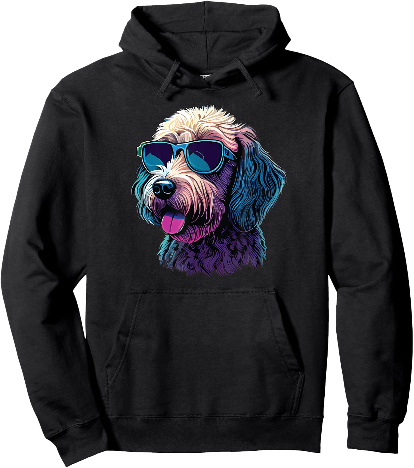 Dad Mom Cool Dog Sunglasses - Doodle Women Hoodie - Hoodie | Black