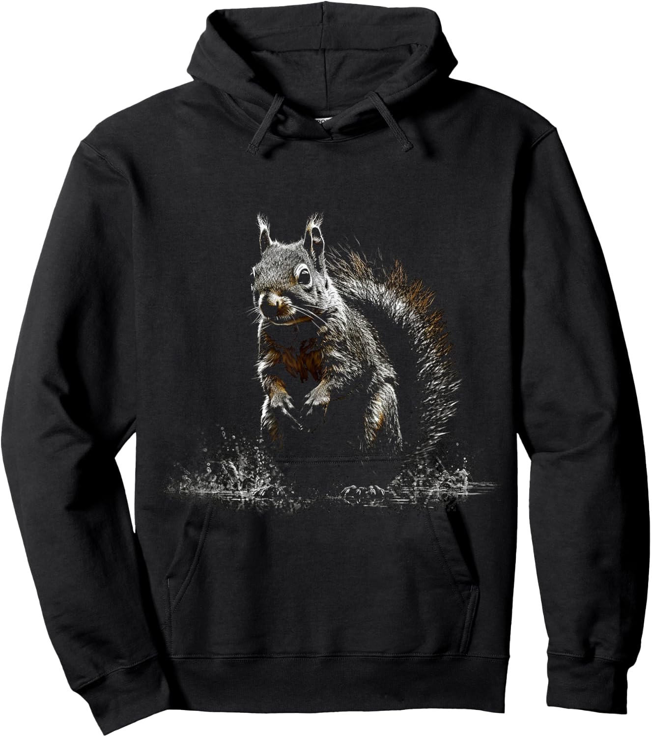 Squirrel Artwork - Animal Squirrel Hoodie - Hoodie | Black
