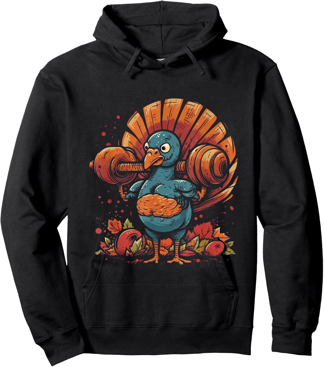 Turkey Bodybuilder Thanksgiving Day Gym Fitness Workout Hoodie - Hoodie | Black