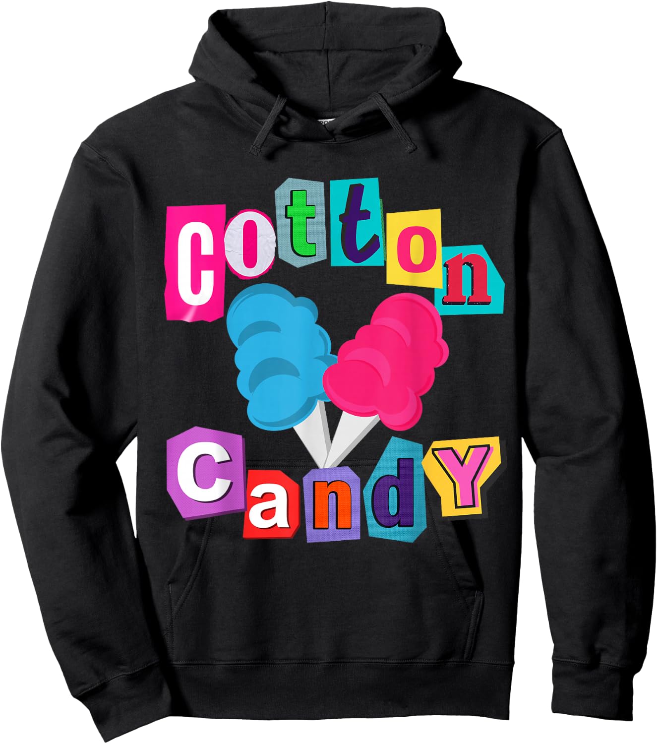 Cotton Candy National Cotton Candy Day Costume Theme Party Hoodie - Hoodie | Black