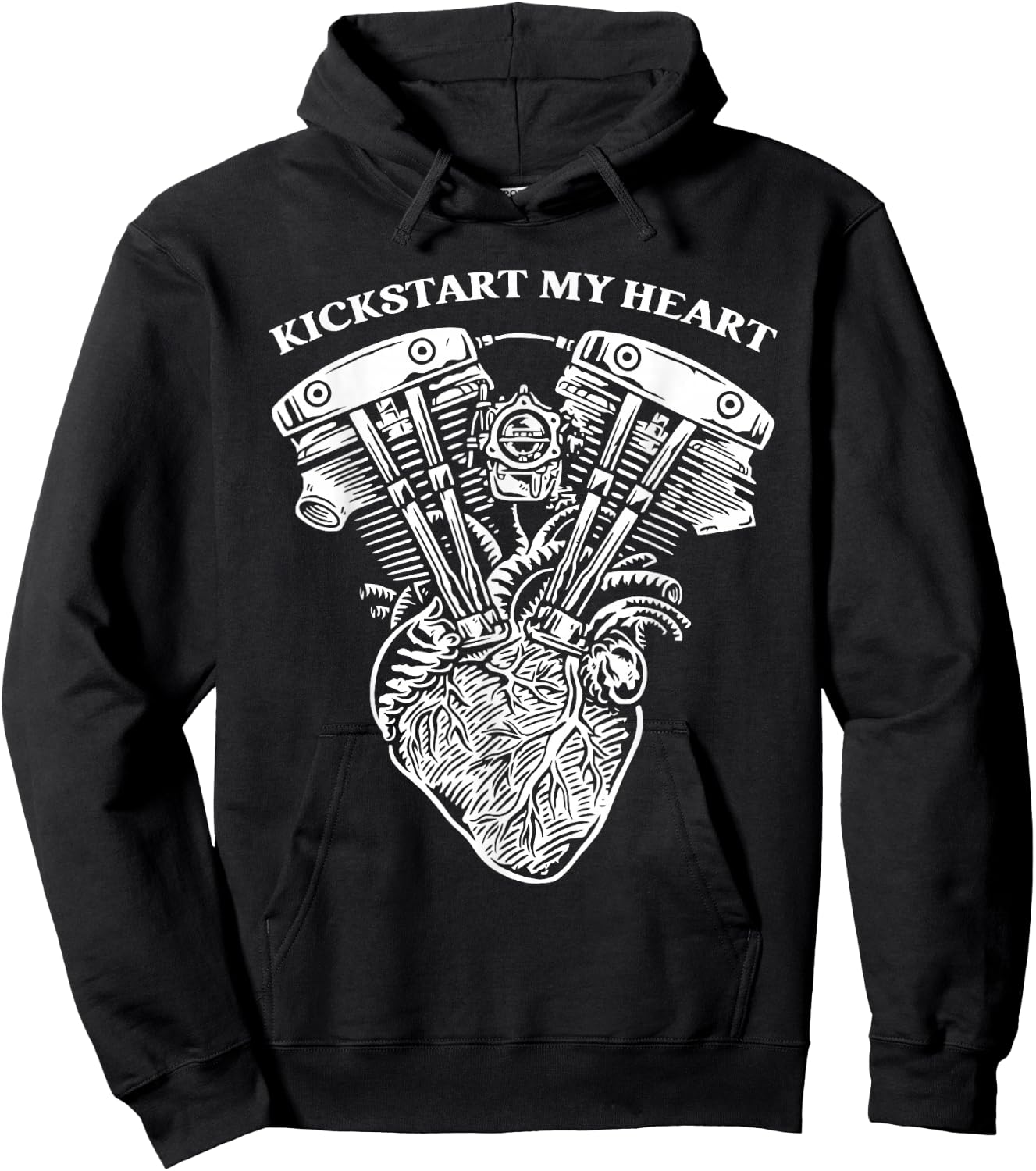 Kickstart My Heart Funy Love Life Apparel Hoodie - Hoodie | Black