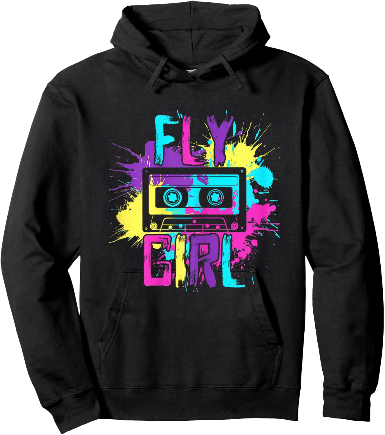 Fly Girl Hip Hop 80s 90s cassette B-girl Hoodie - Hoodie | Black