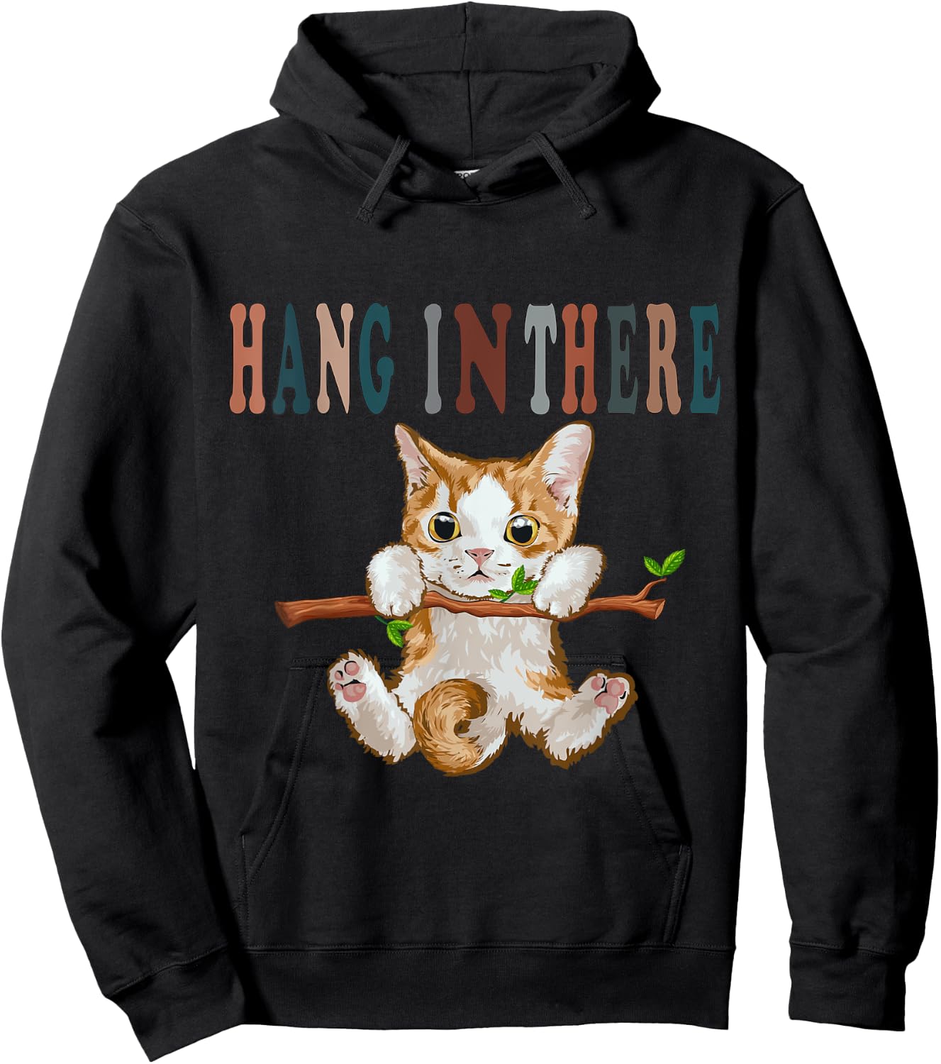 Hang In There Baby Cat Hoodie - Hoodie | Black