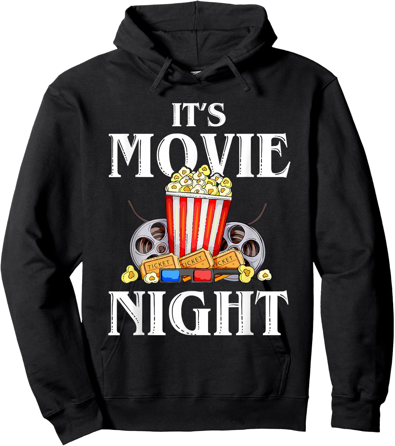 Family Movie Night Outfit Women Kids - Movie Lover Hoodie - Hoodie | Black
