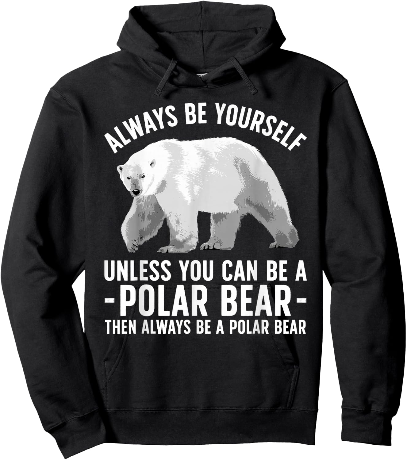 Funny Polar Bear Art Women Boys Girls Sea Bear Lover Hoodie - Hoodie | Black