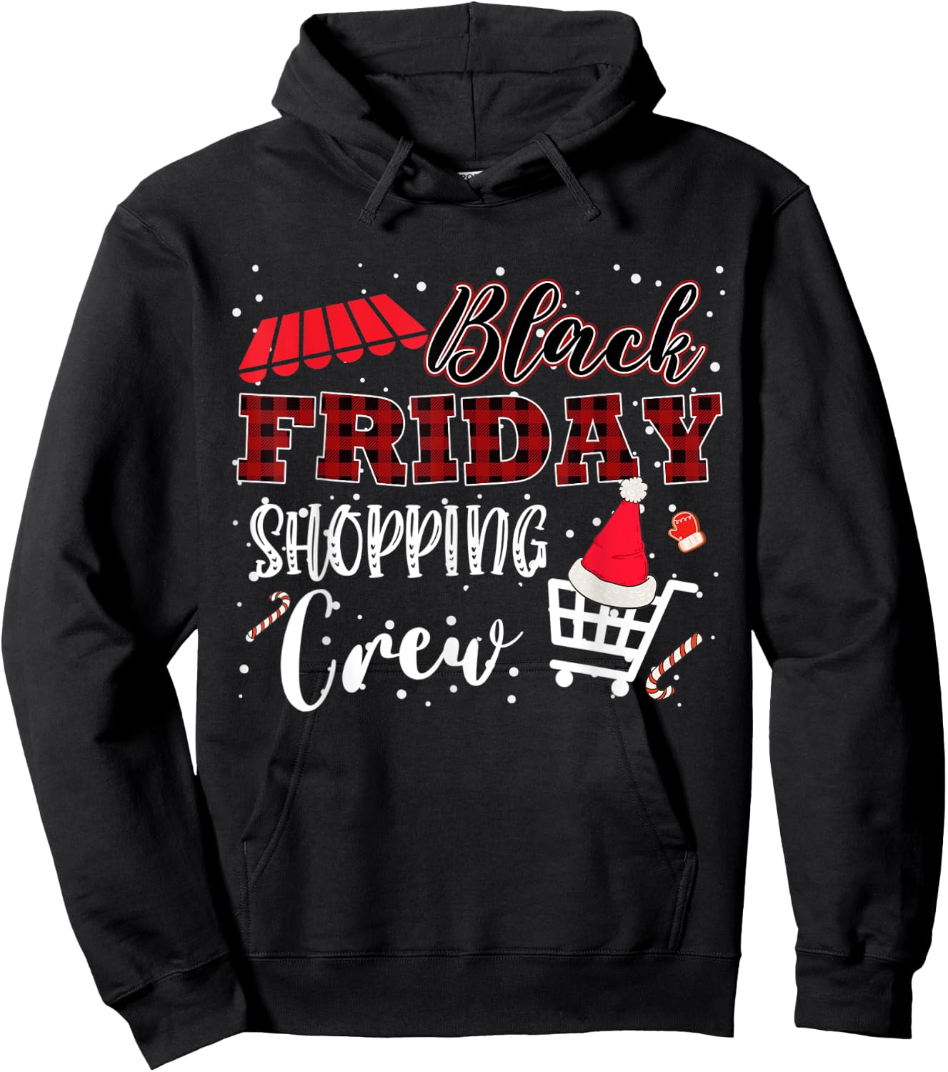 Friday Shopping Crew Christmas Black Shopping Family Group Hoodie - Hoodie | Black