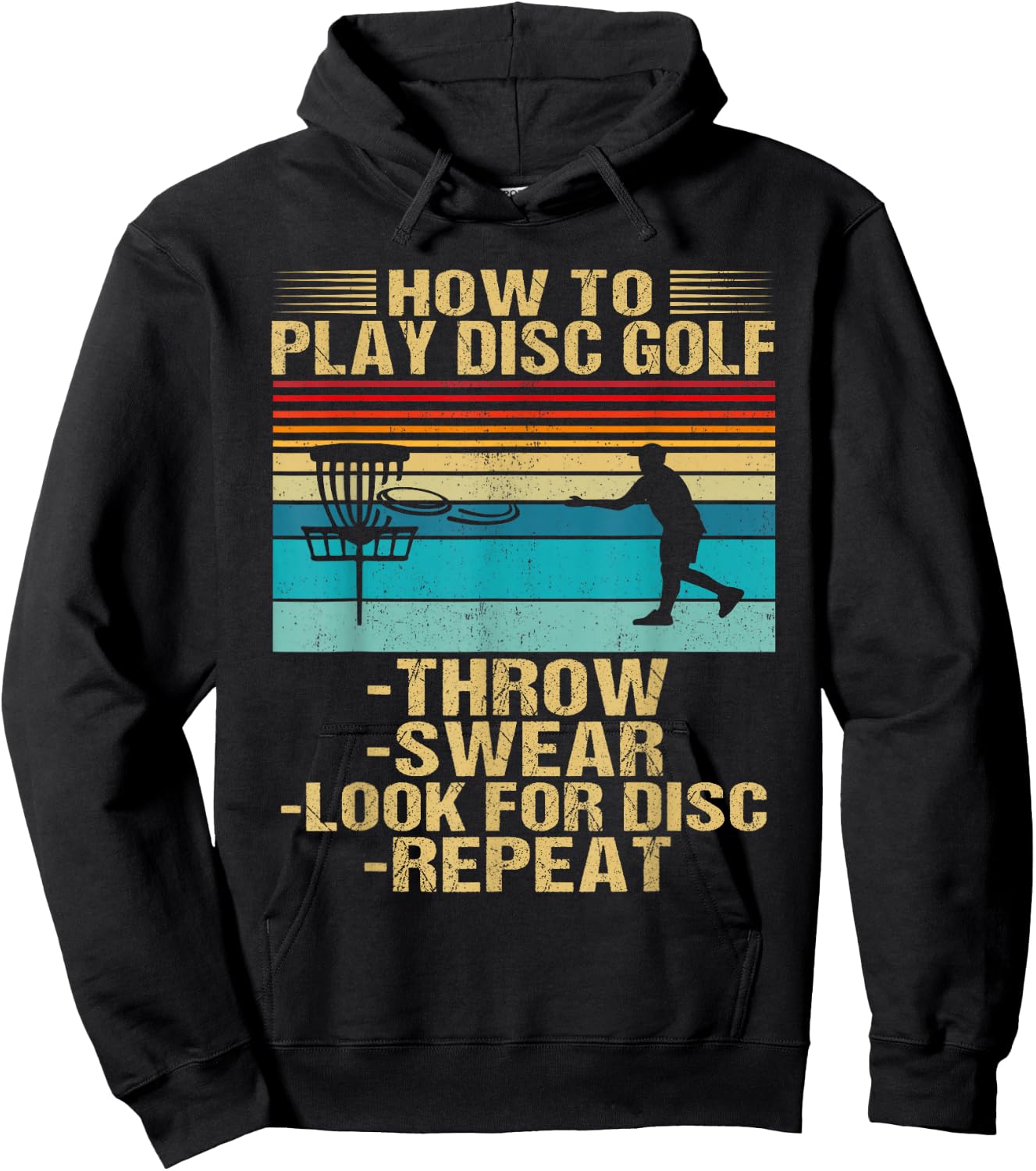 How To Play Disc Golf Funny Frisbee Golfing Player Dad Hoodie - Hoodie | Black