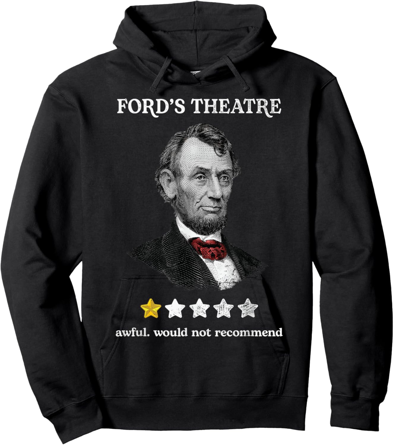 History-of-US-Presidents-Outfits Soulz Ford's Theater Presidential History Abe Lincoln Funny -Adults , Black, Small Hoodie - Hoodie | Black