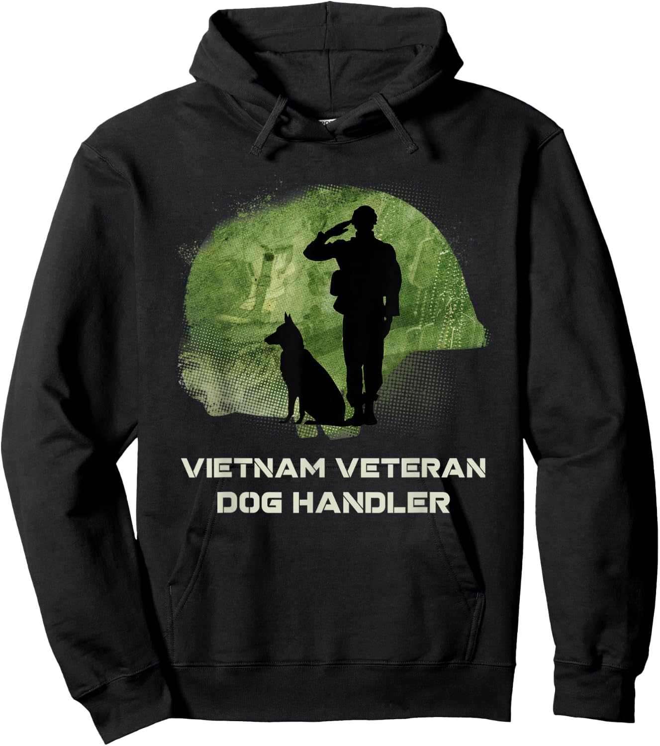 Vietnam Veteran Dog Handler K9 Salute Hoodie - Hoodie | Black