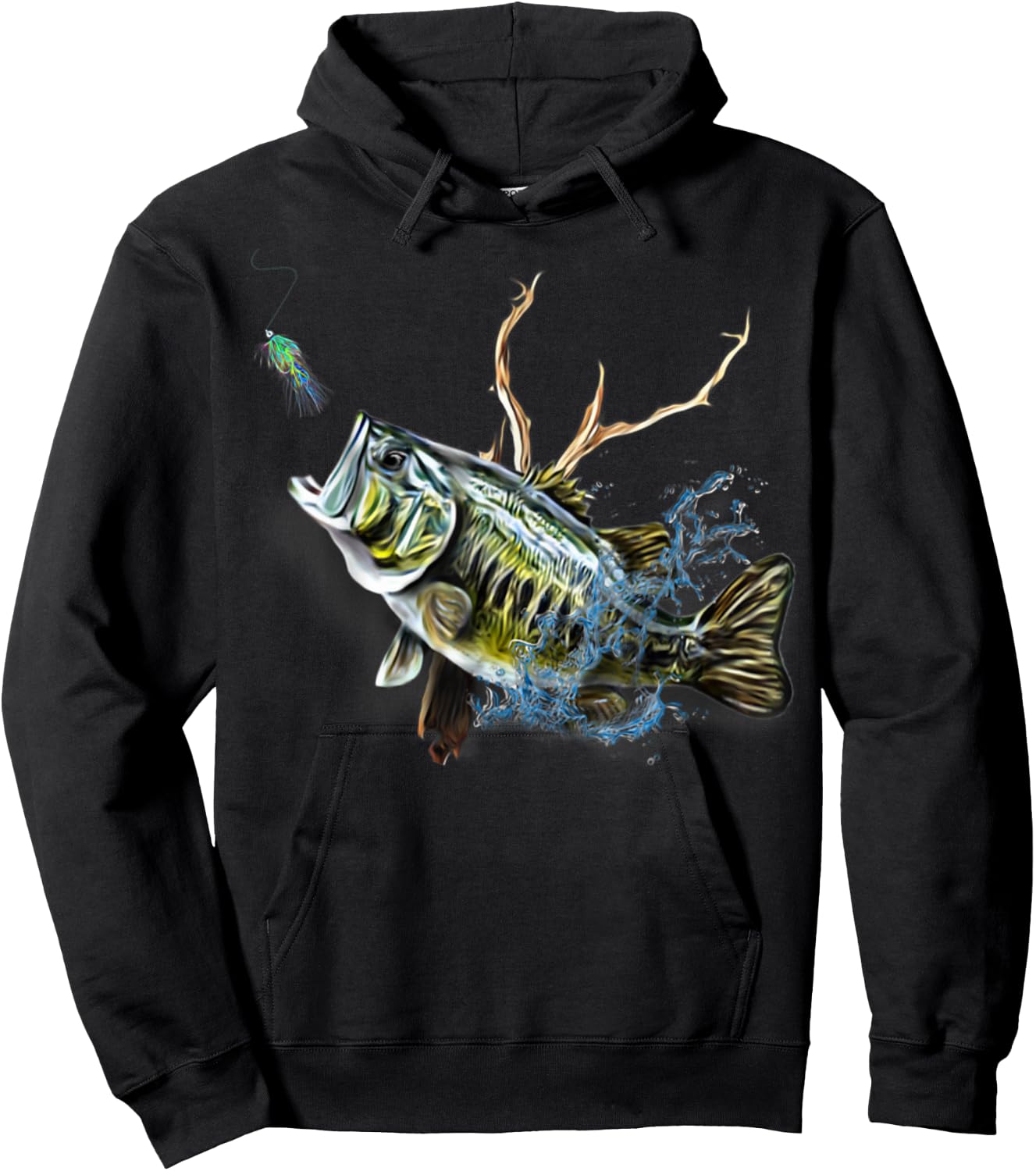 Largemouth Bass Fishing - Men, Women & Kids Largemouth Bass Hoodie - Hoodie | Black