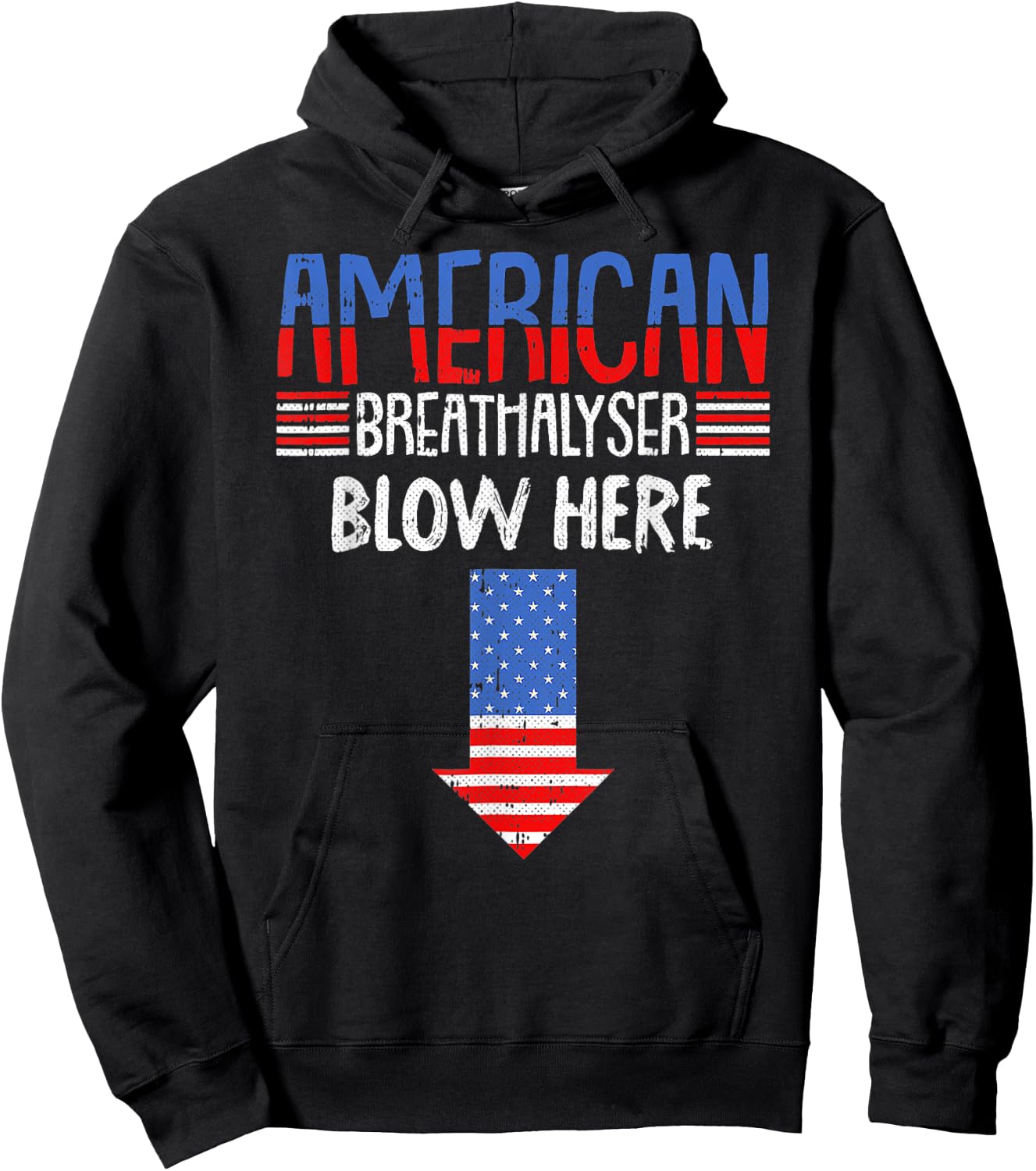 Breathalyzer 4th of July Funny American Flag Patriotic Hoodie - Hoodie | Black