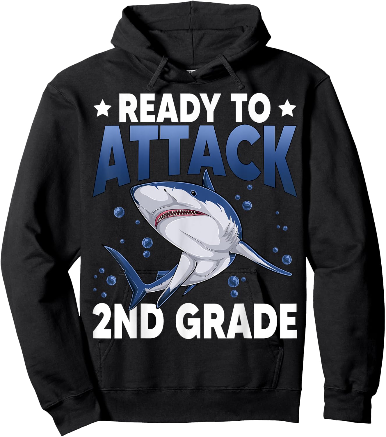 Ready To Attack 2nd Grade Shark Second Grade Teacher Student Hoodie - Hoodie | Black