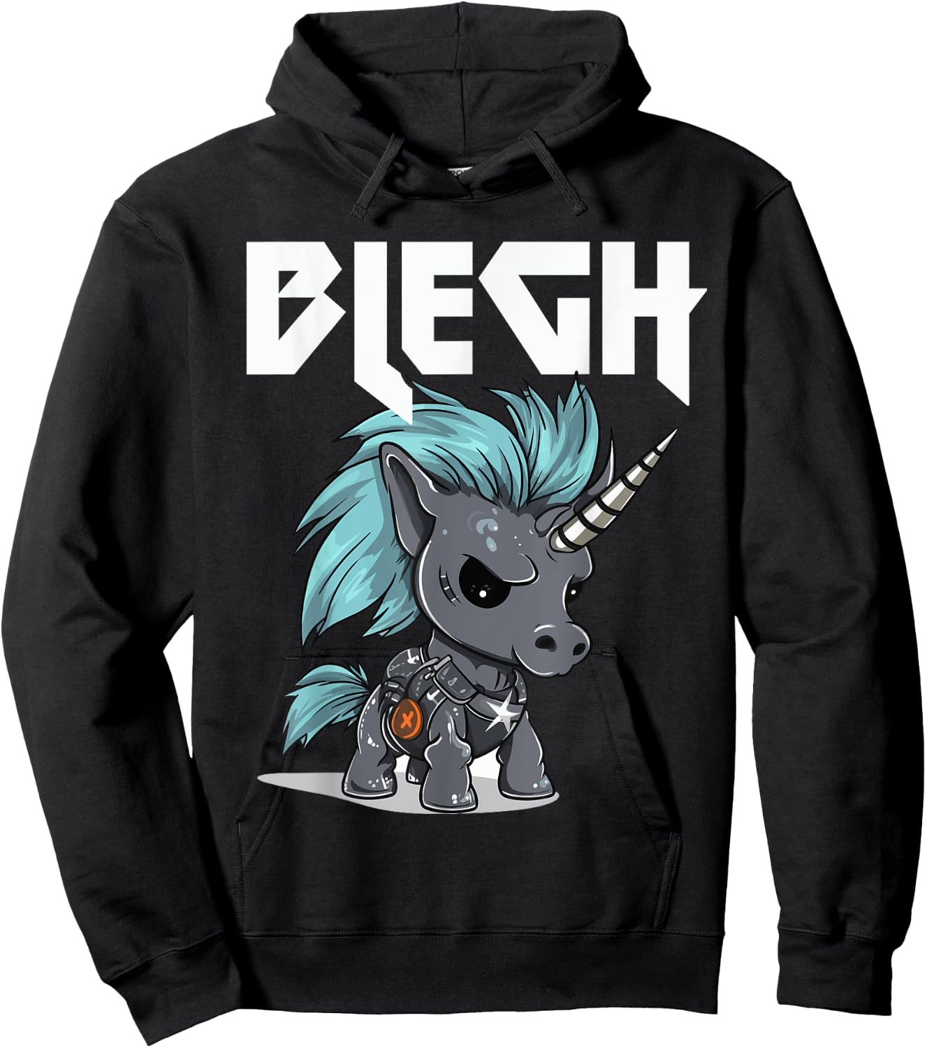 Blegh Heavy Metal Metalcore Unicorn Hoodie - Hoodie | Black