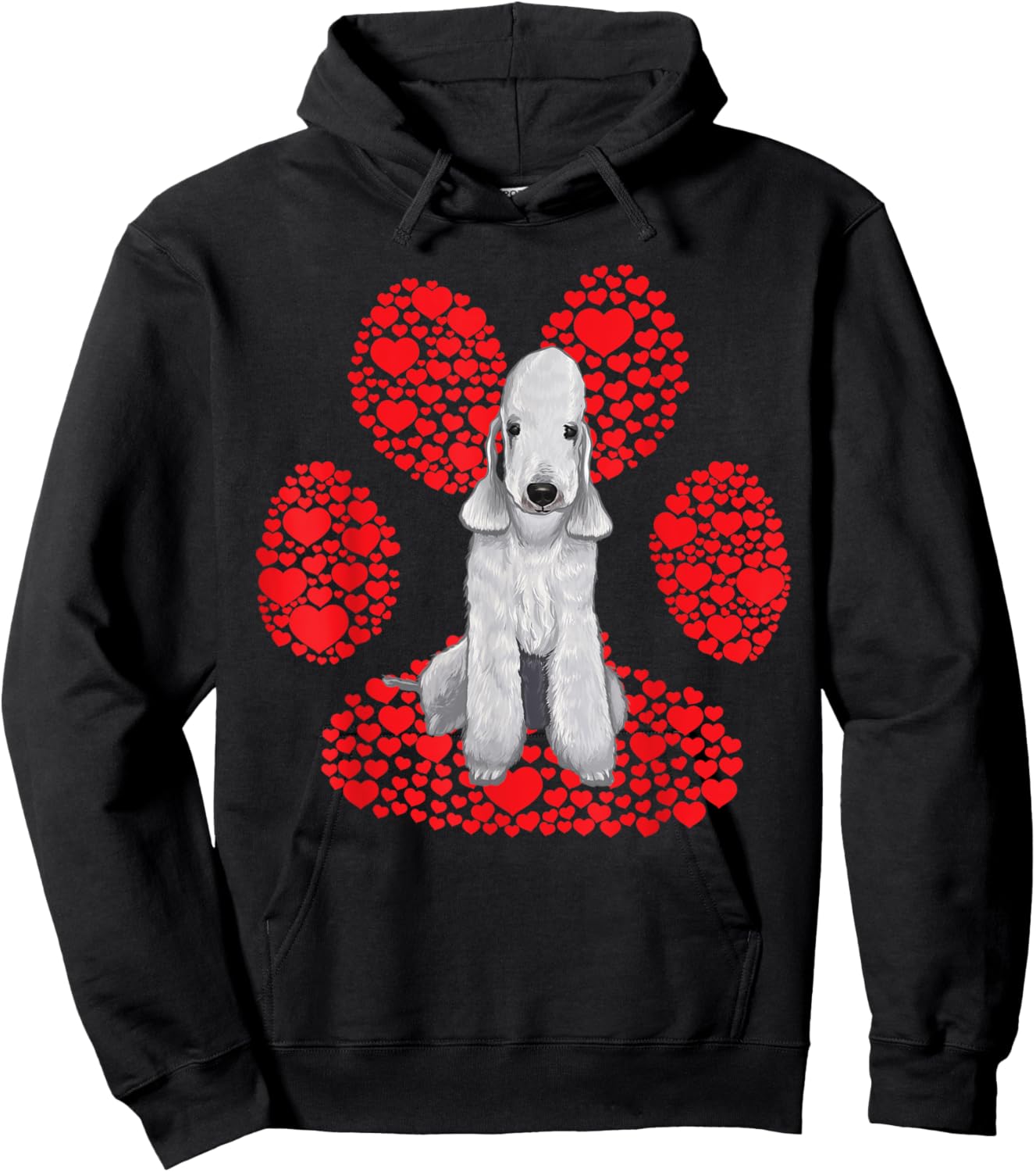 Bedlington Terrier Love Pata Hoodie - Hoodie | Black
