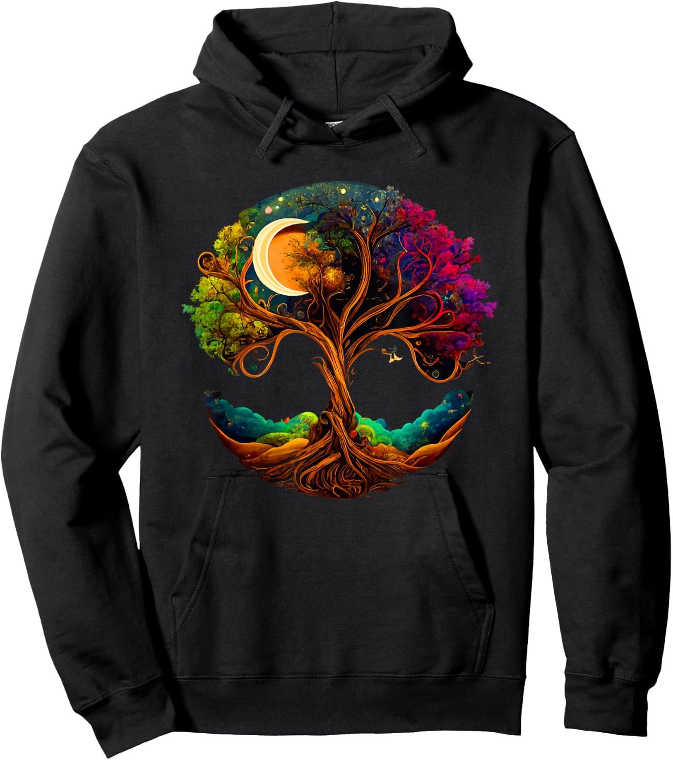Moon Phases Tree of Life Hoodie - Hoodie | Black
