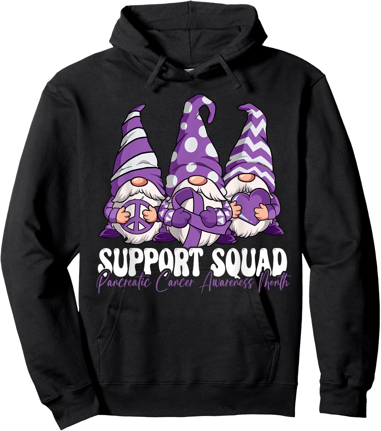 Support Squad Pancreatic Cancer Awareness Month Hoodie - Hoodie | Black