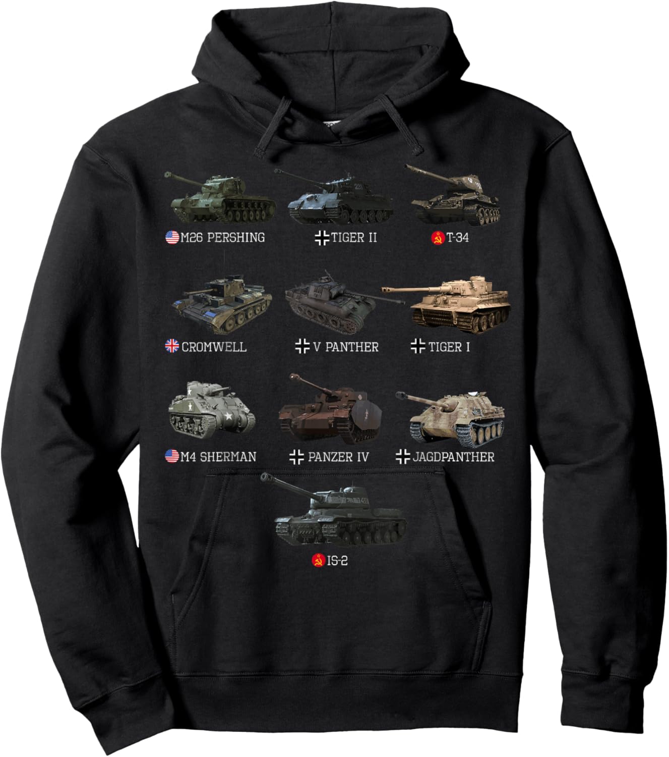 World Tanks Type American Enthusiast Military Lover Machine Hoodie - Hoodie | Black