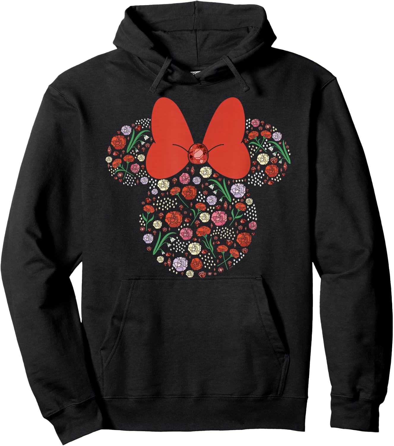 Disney Minnie Mouse January Birth Month Birthstone & Flowers Hoodie - Hoodie | Black