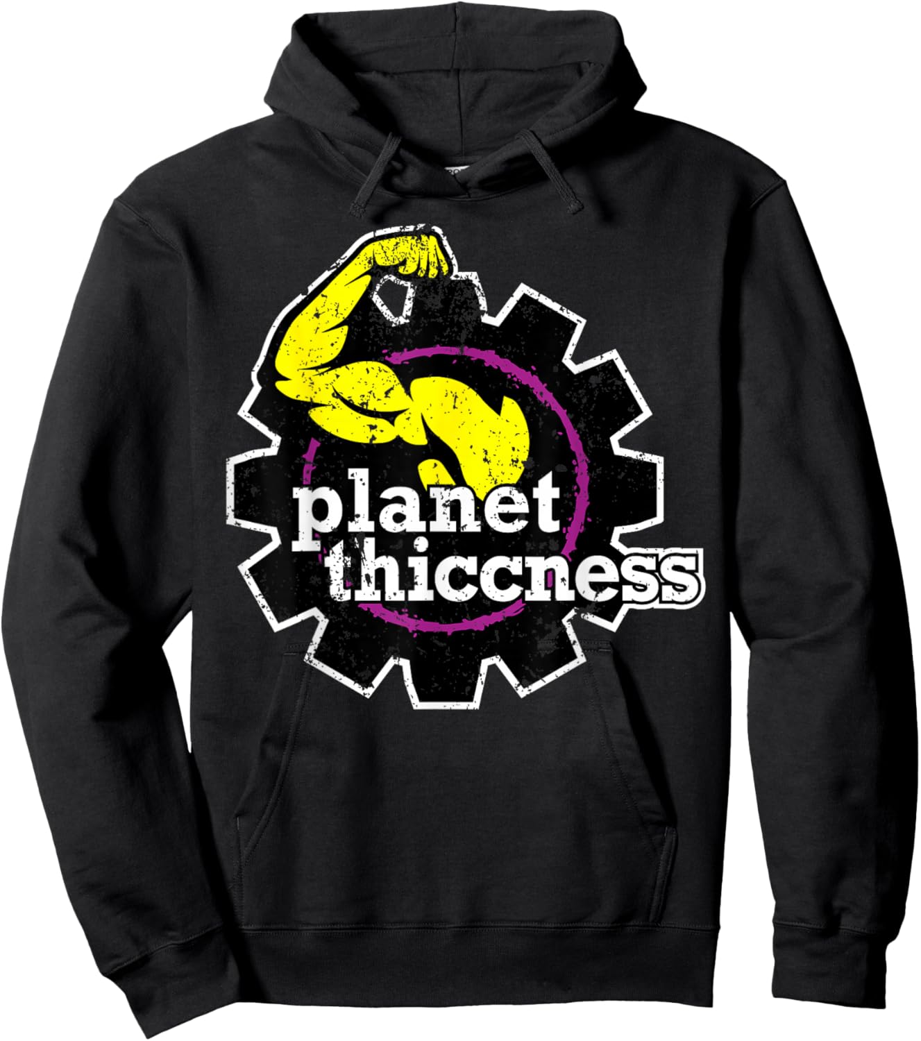 Planet Thiccness Gym Thickness Funny Joke Workout Lover Hoodie - Hoodie | Black