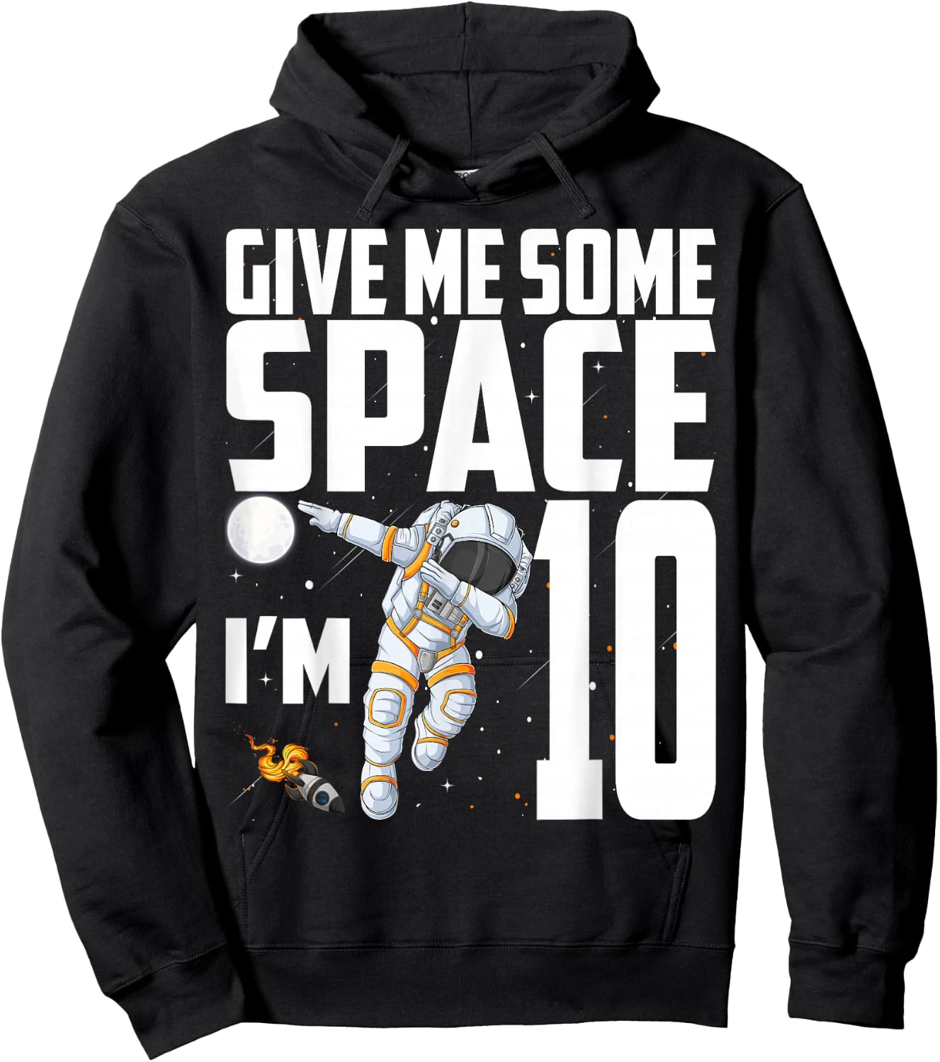 10 Year Old Outer Space 10th Birthday Astronaut Planets Hoodie - Hoodie | Black