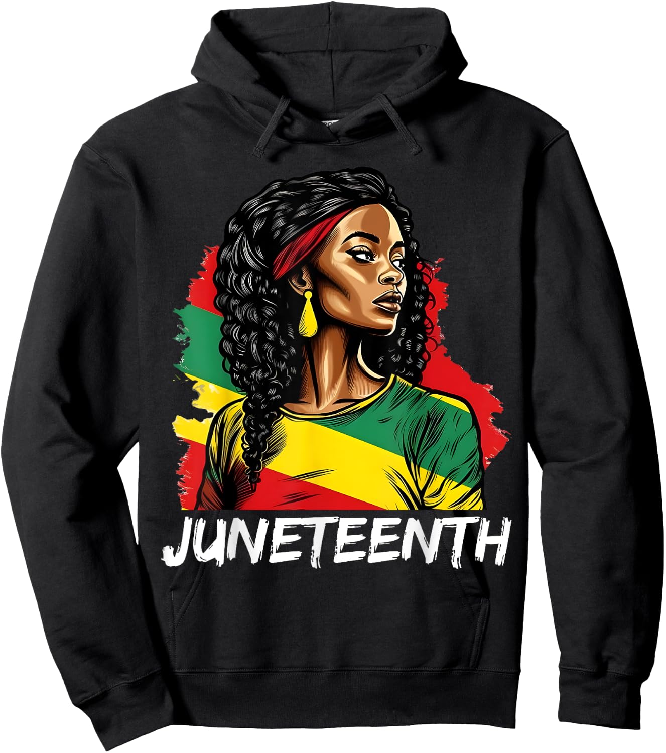 Juneteenth 1865 Melanin Women RBG Colors African American Hoodie - Hoodie | Black