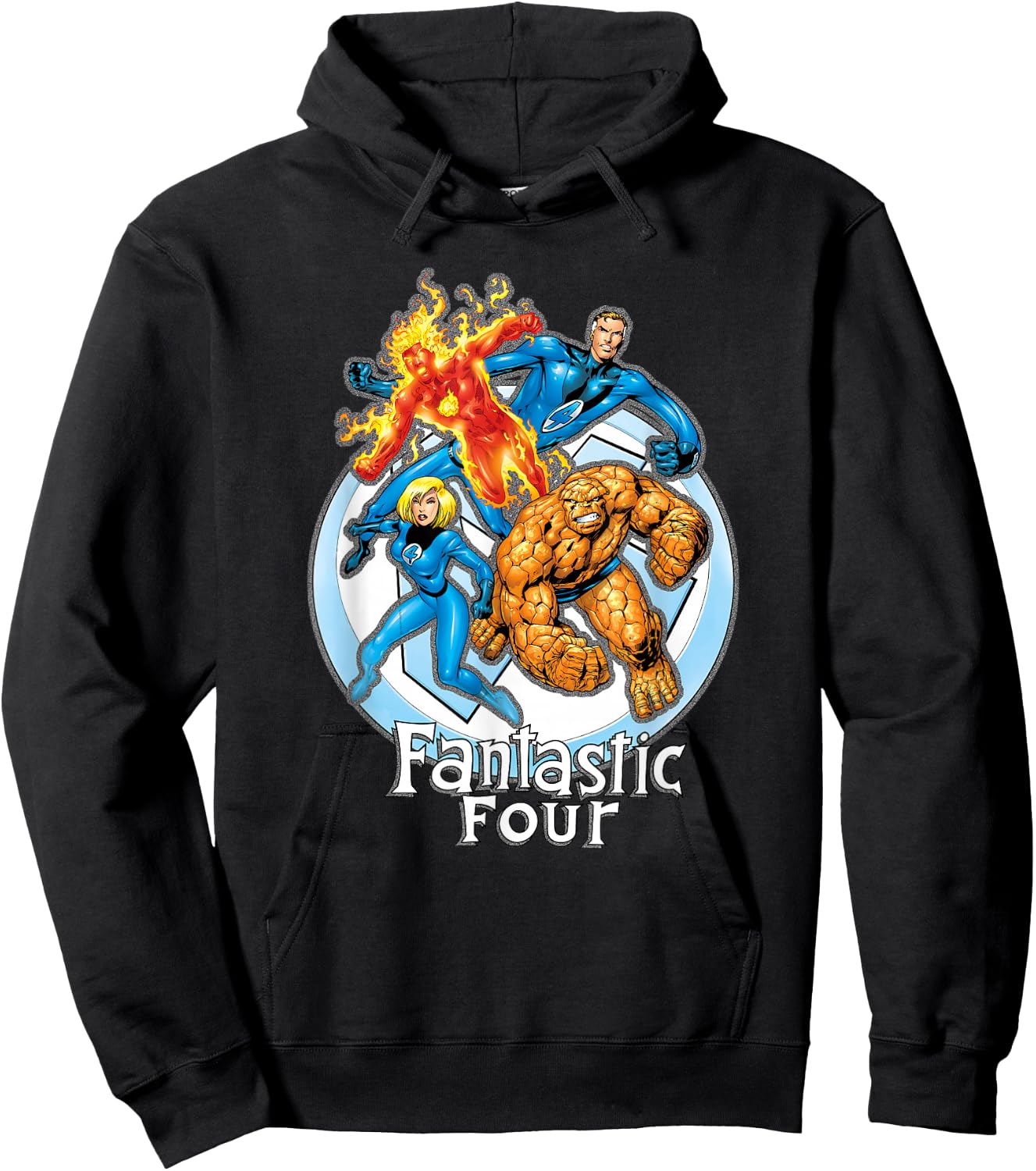Marvel Fantastic Four Hero Poses Group Shot Poster Hoodie - Hoodie | Black